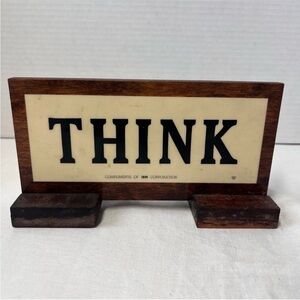Vintage THINK Desk Sign - IBM